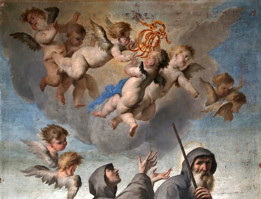 S. Francesco di Paola che attraversa sul suo mantello lo stretto di Messina - dettaglio, San Francesco Volterra